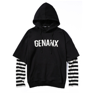 GENANX闪电潮牌假两件卫衣男连帽长袖情侣衣热血狂篮剧中同款帽衫