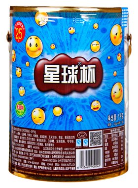 甜甜乐星球杯桶装儿童巧克力饼干
