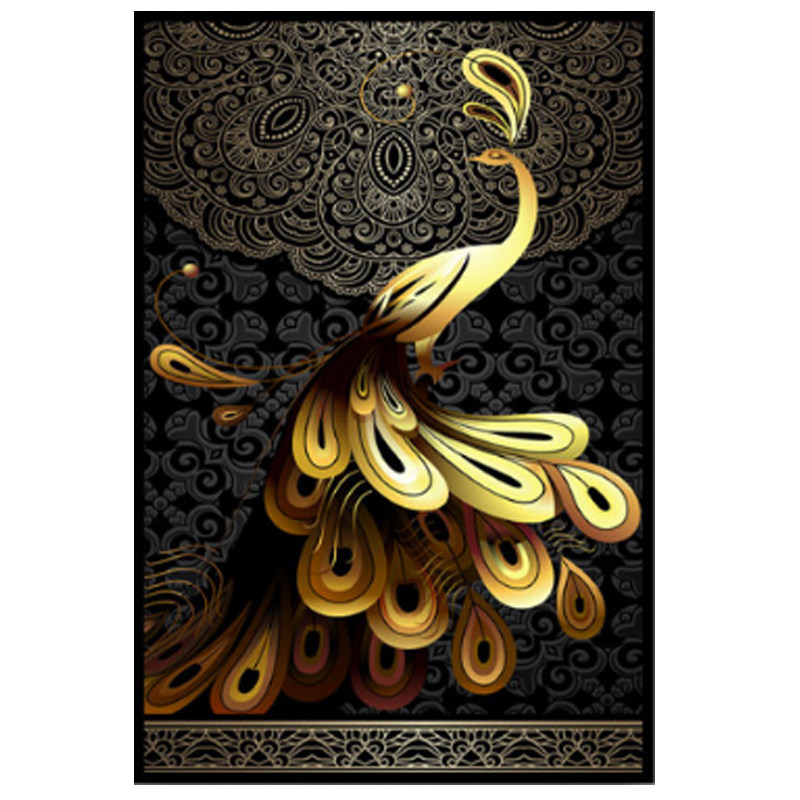 入户玄关装饰画招财风水竖版孔雀墙壁画现代简约过道走廊客厅挂画