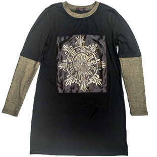 秋冬新款女打底衫大码中长款显瘦t恤衫大款长上衣加绒加厚