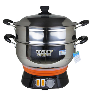 华龙多星24cm多功能电热锅电炒锅学生锅定时锅老人炒菜蒸煮一体锅