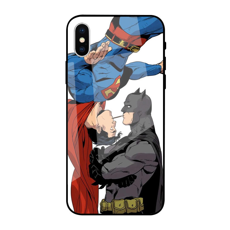 超人蝙蝠侠玻璃手机壳适用苹果iPhone14PROMAX 华为MATE50 小米13