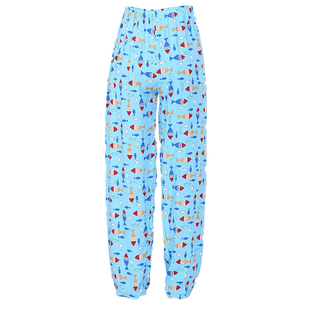 女士夏秋季绵绸睡裤加肥加长长裤休闲裤家居裤人造棉棉绸裤空调裤