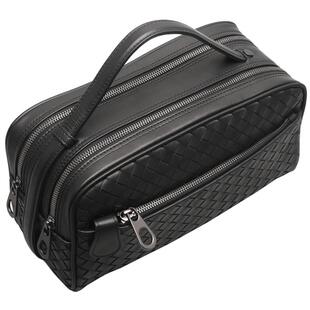 新款手包男款 真皮编织双拉链 时尚男包潮流男士包包手提包手拿包