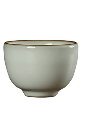 龙泉青瓷王文哥窑月白釉功夫茶杯