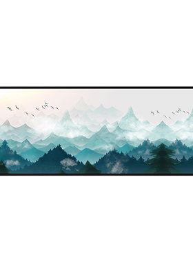 小清新风日出沙发背景墙装饰画