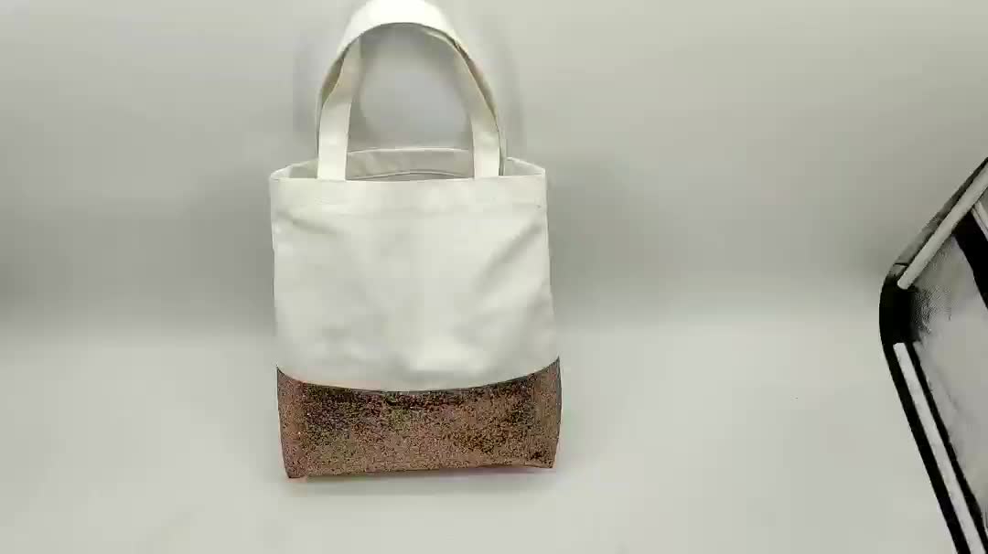 New Design Fashion Glitter Botton Blank Canvas Wholesale Tote Bags - Buy Blank Canvas Wholesale ...