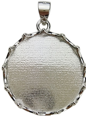 纯银圆形小皇冠空托琥珀蜜蜡