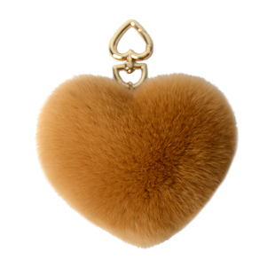 可爱獭兔毛毛皮草挂件心形毛绒包包挂饰挂链创意汽车桃心钥匙扣女