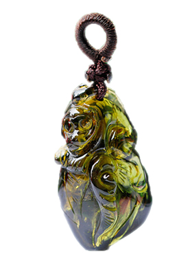 正品巴西手工雕刻电气石绿色碧玺