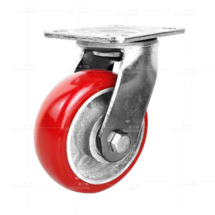 重型铁芯万向轮圆弧聚氨酯脚轮4寸5寸6寸8寸耐磨工业推车轮PU轮子
