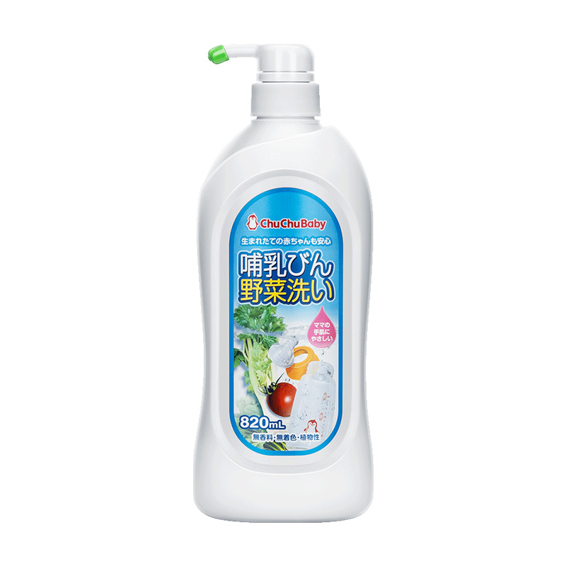 chuchu啾啾日本进口奶瓶果蔬清洗剂 餐具清洁剂婴儿安全无异味
