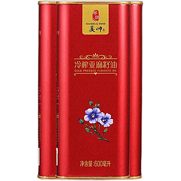 昊帅亚麻籽油600ml 一级冷榨亚麻籽油