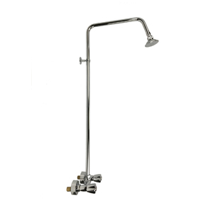 上海外冈卫浴全铜硬管简易淋浴花洒套装浴室双联龙头9606