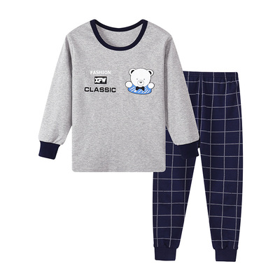 青少年秋衣秋裤套装纯棉中领毛衫