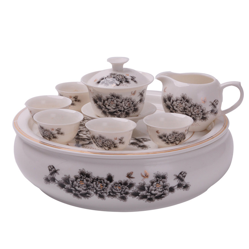 陶瓷潮汕整套简约圆形功夫茶具