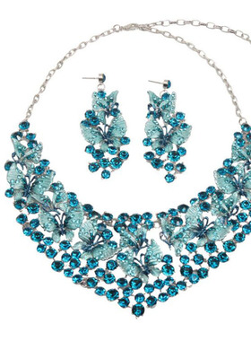 欧美夸张装饰项链女蝴蝶绿宴会