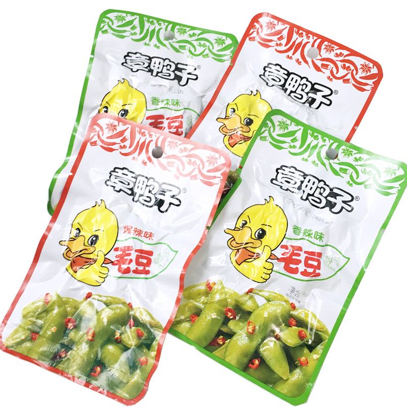 湖南特产章鸭子毛豆香辣味爆辣味酱板毛豆26克×30包盒装辣味零食