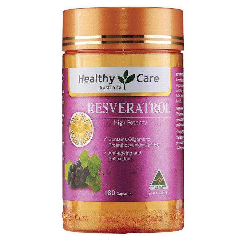 澳洲直邮Healthy Care 白藜芦醇胶囊180粒 女性坑氧化 yi制自由基