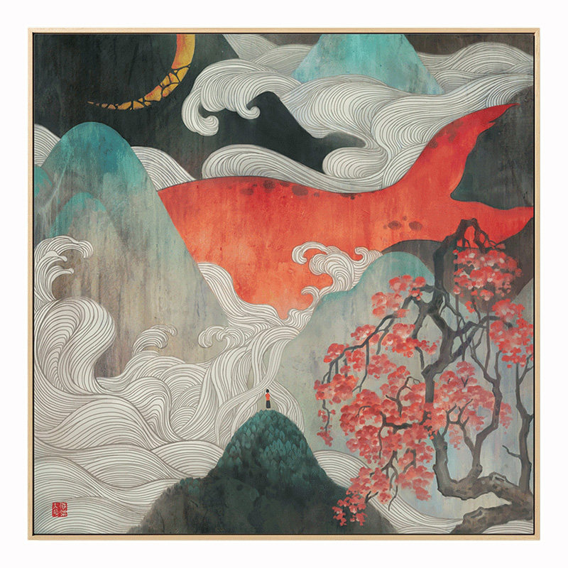 大鱼海棠动漫儿童房日式风装饰画