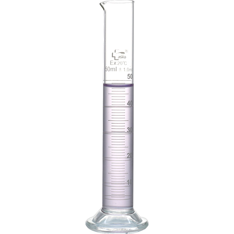 汇达玻璃量筒圆底 玻璃具塞量筒 高硼硅化学实验器材10 25 50 100 250 500 1000ml实验室化验用品带刻度量筒