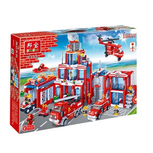 【小颗粒】邦宝益智积木儿童玩具生日礼物亲子城市消防总署8355