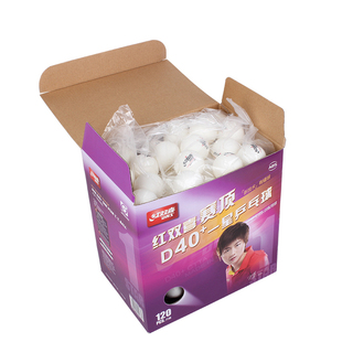 红双喜乒乓球赛顶新材料一星级D40+训练用耐打乒乓球120只装