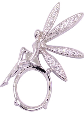 diy天使翅膀蜜蜡镶嵌吊坠空托