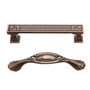 美式古典橱柜拉手 欧式仿古红古铜拉手 酒柜抽屉家具衣柜门把手