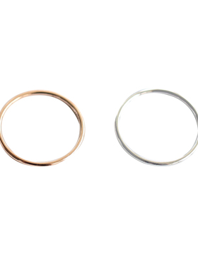 纯银戒指开口混搭玫瑰金