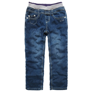 正品ELLE童装男童棉裤kids冬裤保暖裤三层休闲儿童牛仔长裤中大童