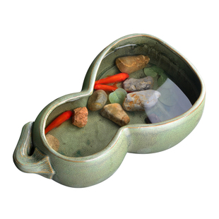 葫芦多肉花盆大号水仙花盆陶瓷种花无孔铜钱草鱼缸个性水培植物盆