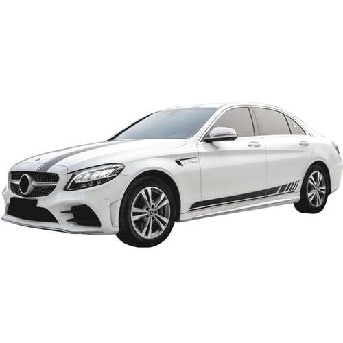 奔驰新C级E级改装C63拉花车贴 C260L E300L CLA A200装饰车身侧裙