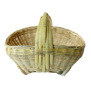 竹篮子手提篮竹编家用菜篮子手工编织拜神拜佛用水果竹篓子馍馍筐