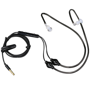 防辐射手机空气导管入耳式耳机 保镖特工双耳带麦通话线控耳麦