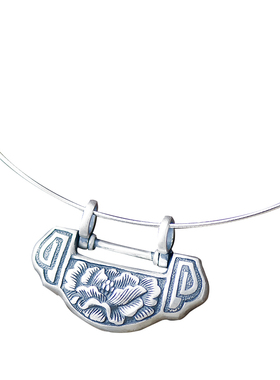 长命锁锁骨手工银锁复古平安锁