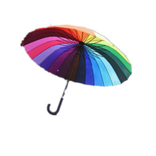 24骨自动大号彩虹伞长柄伞16骨双人伞晴雨两用雨伞定制logo印字