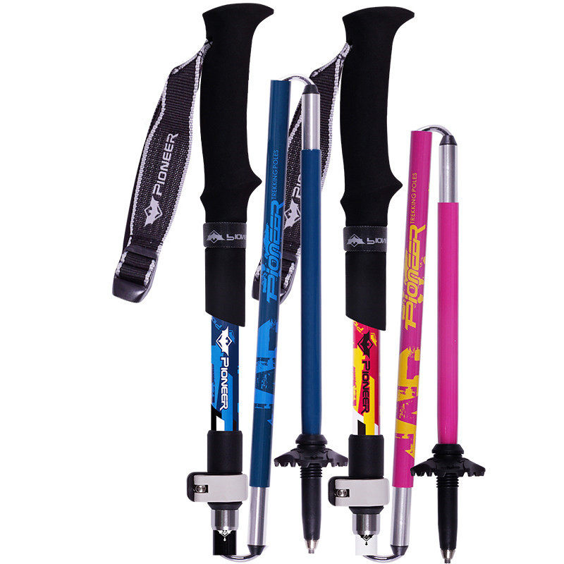 正品开拓者折叠登山杖碳素纤维手登山杖/手杖
