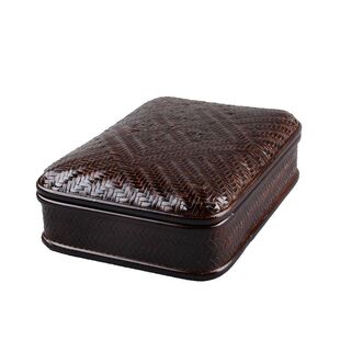 日式竹编大漆茶具收纳筐 茶叶收纳篮子 竹编盒 复古漆器茶道零配