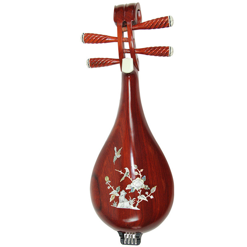 厂家促销乐队演奏初学考级红檀木料贝雕柳琴乐器赠配件弦拨片梵巢