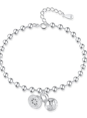 925银转运珠莲蓬铃铛女会响手链