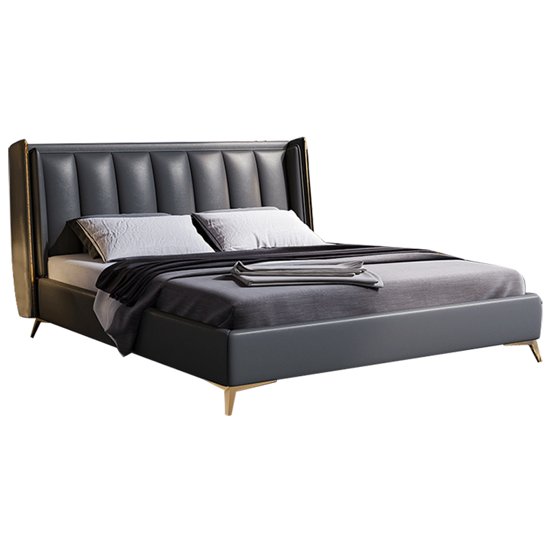 后现代轻奢北欧简约卧室镀金真皮床口碑评测啥样?2020入手评测内幕