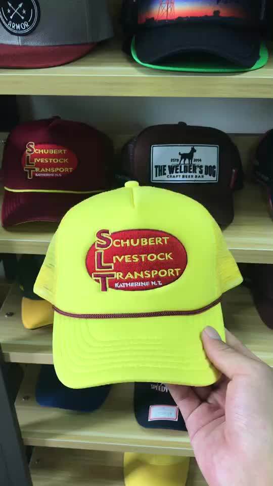 Screen Printed 5 Panel Foam Inside Polyester Trucker Hats With