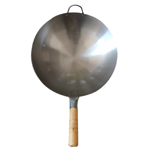 老式铁锅炒锅不粘锅炒菜锅具煤气家用圆底无涂层炒菜锅大排档炒粉