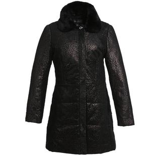 邢氏女装秋冬中长款大码皮棉服女棉衣中老年气质妈妈真皮外套