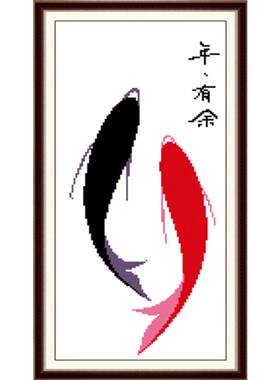 年年有余新款比较进门墙面十字绣