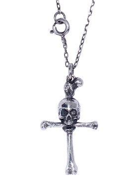 原创十字架吊坠骷髅项链骨头
