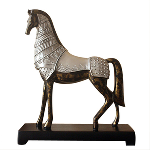 欧式复古马摆件工艺品美式家居饰品创意战马书房摆设生日礼物礼品