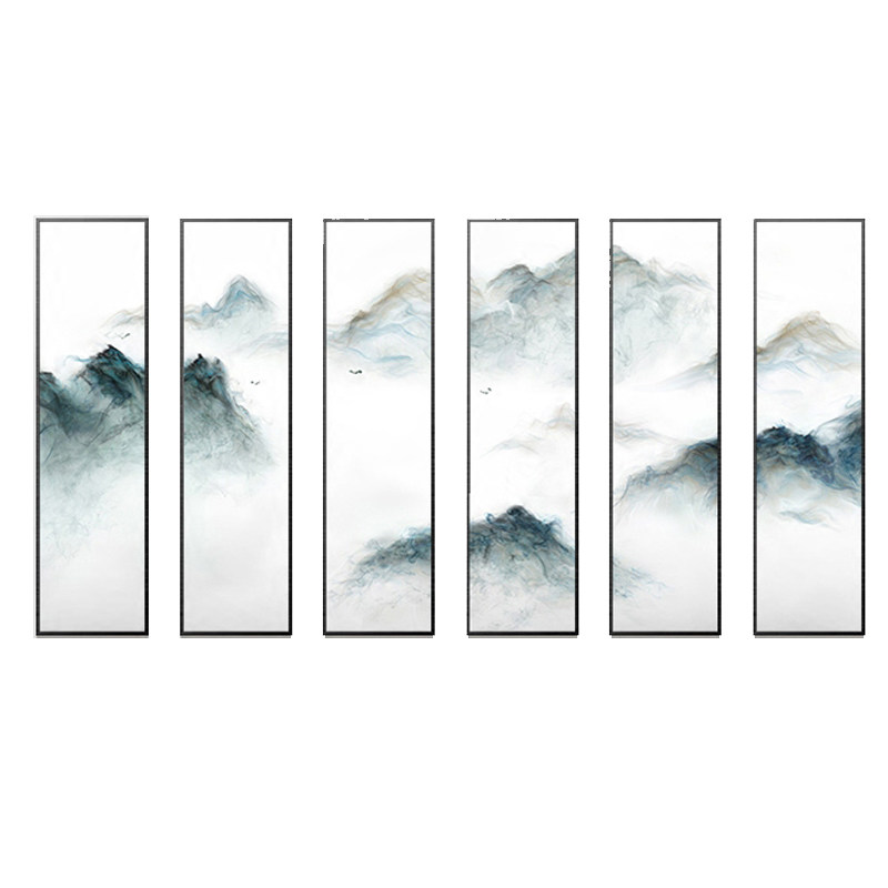抽象风四联组合禅意客厅装饰画
