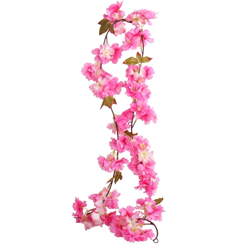仿真樱花花藤壁挂假花藤条空调管道花婚礼装饰吊篮藤椅装饰花藤